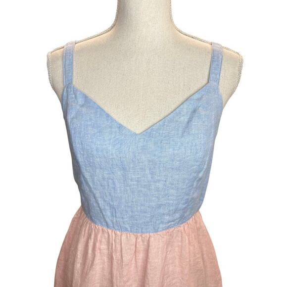Cynthia Rowley linen mini sundress color block spring European summer - Picture 2 of 7